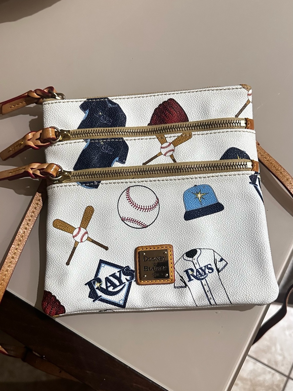 Dooney & Bourke Tampa Bay Rays MLB Triple Zip Crossbody